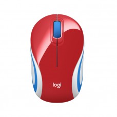 Logitech M187 Ultra Portable & Light Mini Wireless Mouse - Bright Red